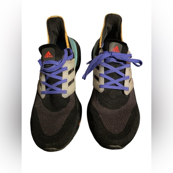 Adidas Ultraboost Black with Blue and Orange Accents - Picture 3 of 5